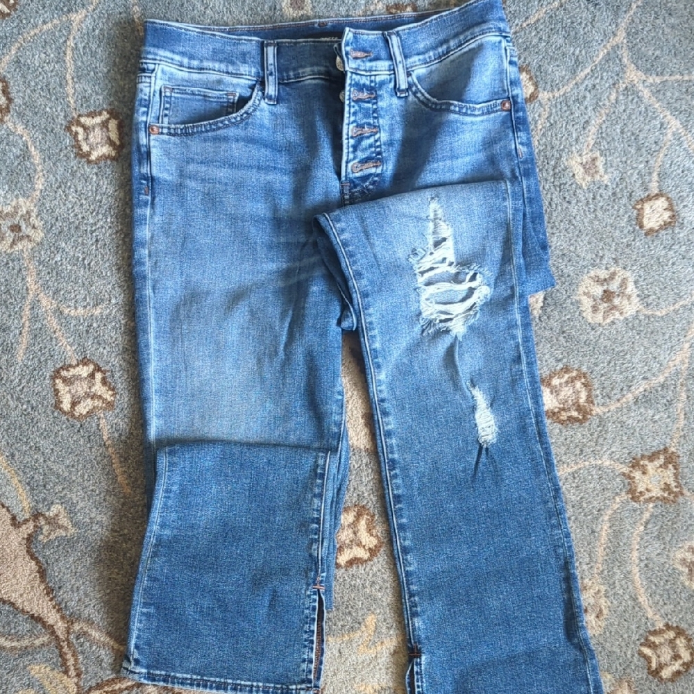 Express Classic Skyscraper Slit Leg Boot Cut Denim Jeans